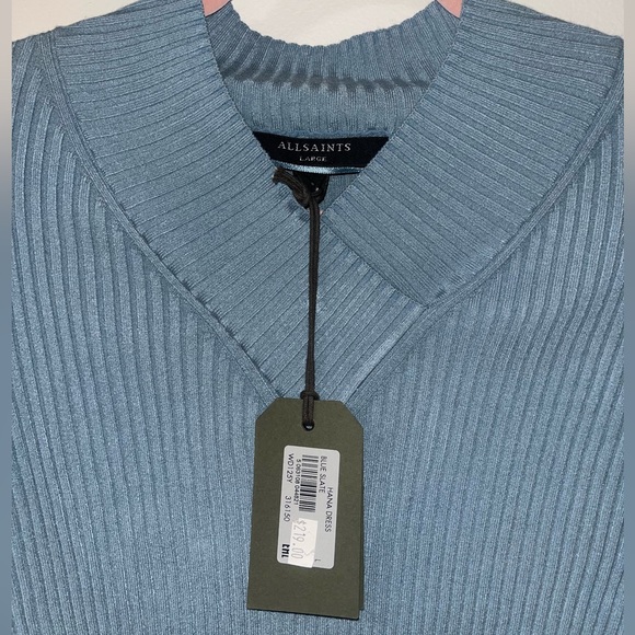 All Saints Blue Ribbed Sweater - Picture 3 of 4